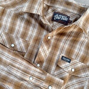 Men's Low Tide Western Pearl Snap Long Sleeve Plaid Shirt XL